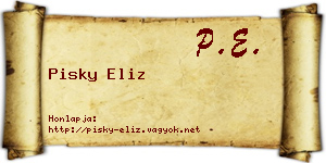 Pisky Eliz névjegykártya